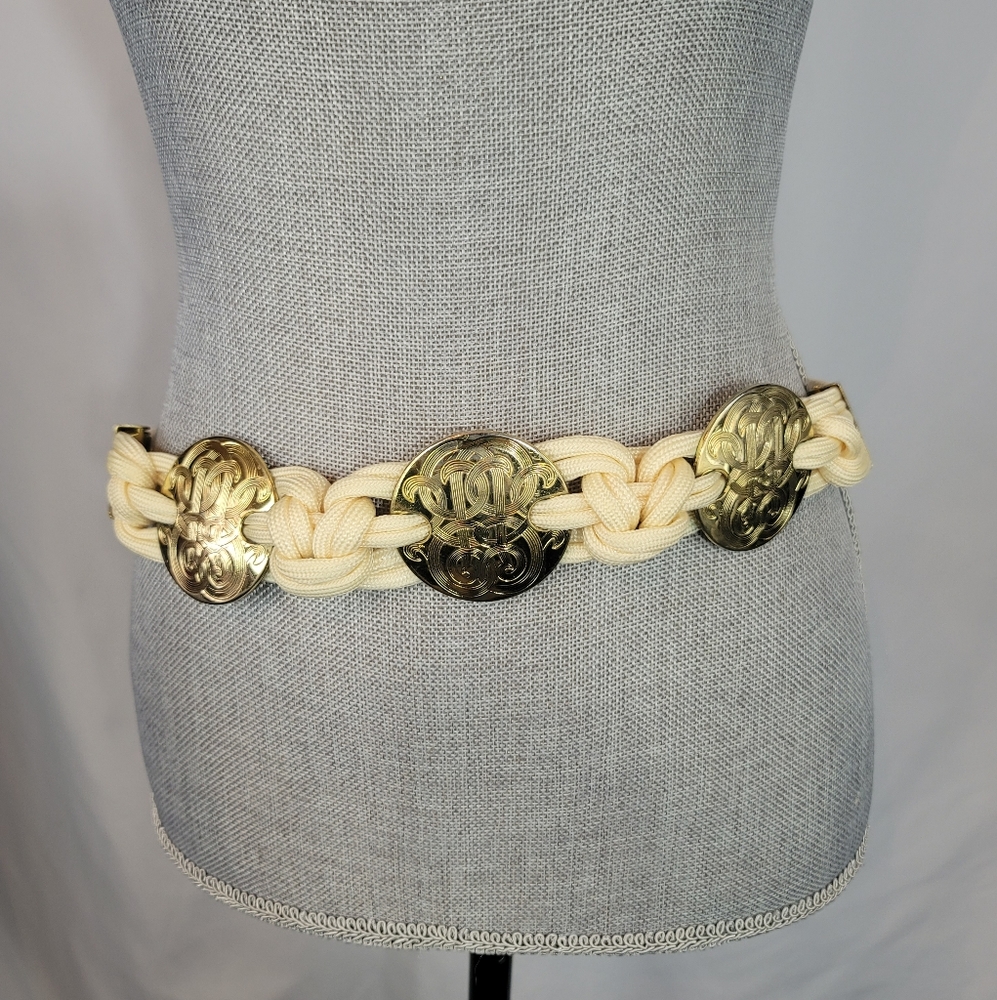 Vintage Gold And Cream Belt